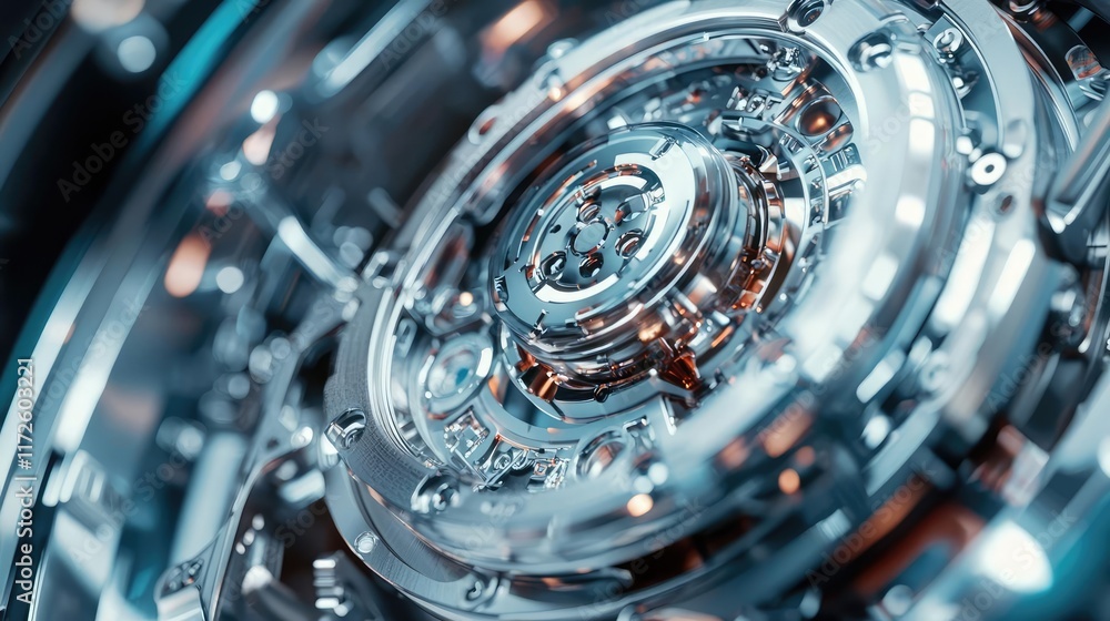 Poster metallic abstract background concept. close-up of intricate mechanical details showcasing advanced t