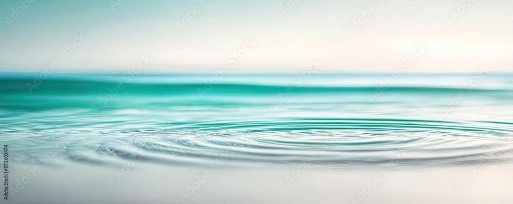 Poster waves abstract background idea. a tranquil view of water ripples in a serene turquoise ocean.