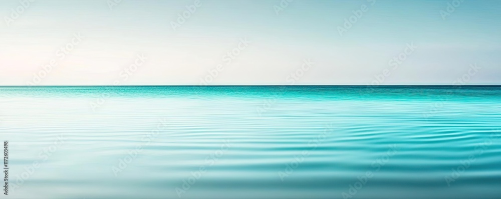 Poster Waves abstract background idea. Serene ocean view with calm waters and soft blue hues under a clear sky.