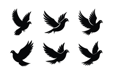 nicobar pigeon silhouette vector illustration