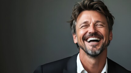 Joyful Man Smiling Brightly