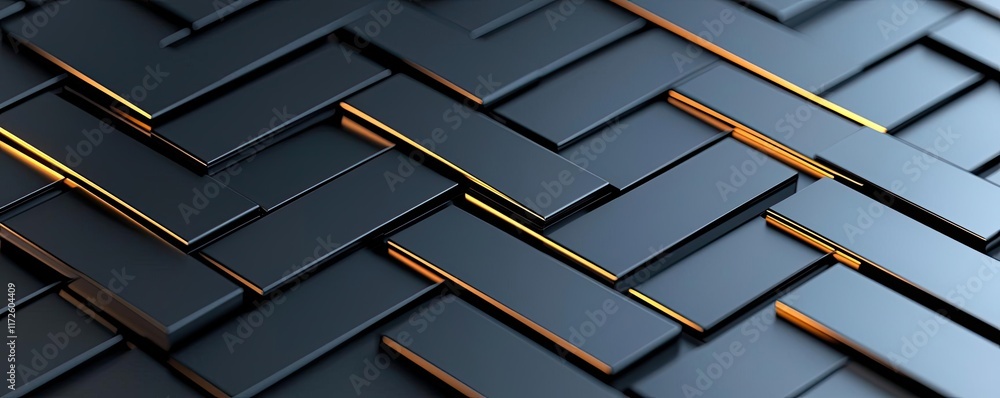Poster metallic abstract background concept. abstract geometric pattern in black and gold, perfect for mode