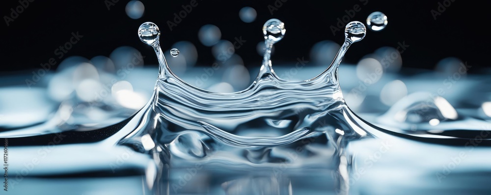 Aufkleber splash abstract background concept. a close-up of water droplets creating beautiful splashes and rip