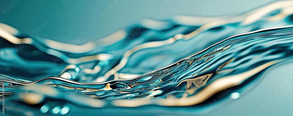 Poster Splash abstract background concept. Close-up view of water waves creating mesmerizing patterns and reflections.