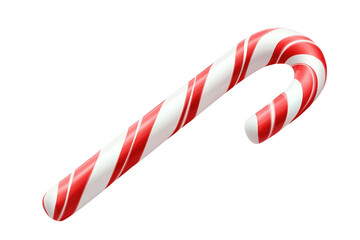 Fototapeta premium A festive striped candy cane with red and white colors, commonly associated with holiday celebrations.