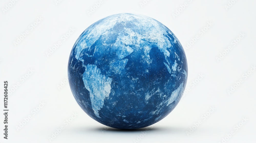 Poster stylish digital blue globe representing a coded world in abstract design with geometric patterns and