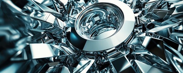 Metallic abstract background concept. Abstract metallic design showcasing sharp angles and reflective surfaces.