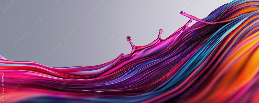 Aufkleber Splash abstract background concept. Vibrant colorful waves flowing in abstract patterns creating a stunning visual effect.
