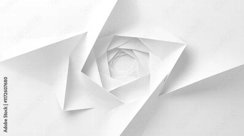 Leinwandbilder elegant spiral design crafted from pristine white sheet of paper showcasing artistry and creativity 