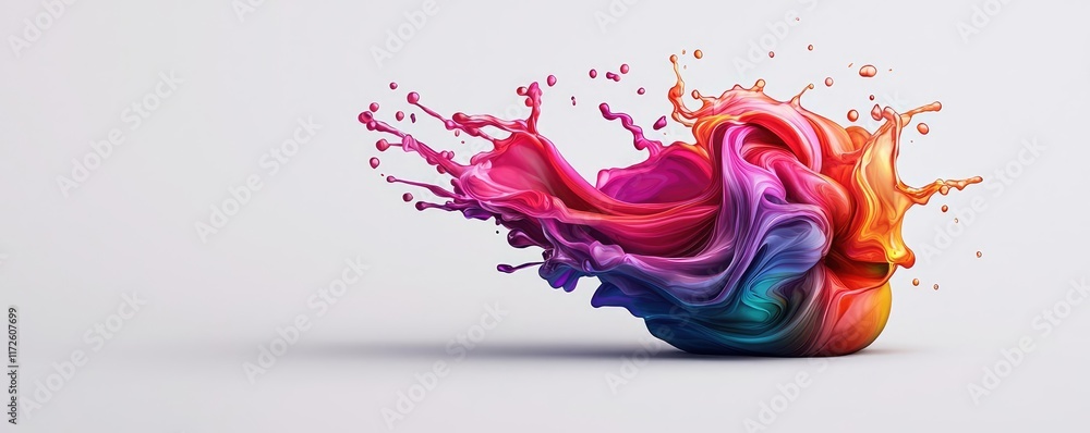 Poster splash abstract background concept. colorful swirl of paint creating a dynamic, artistic splash on a