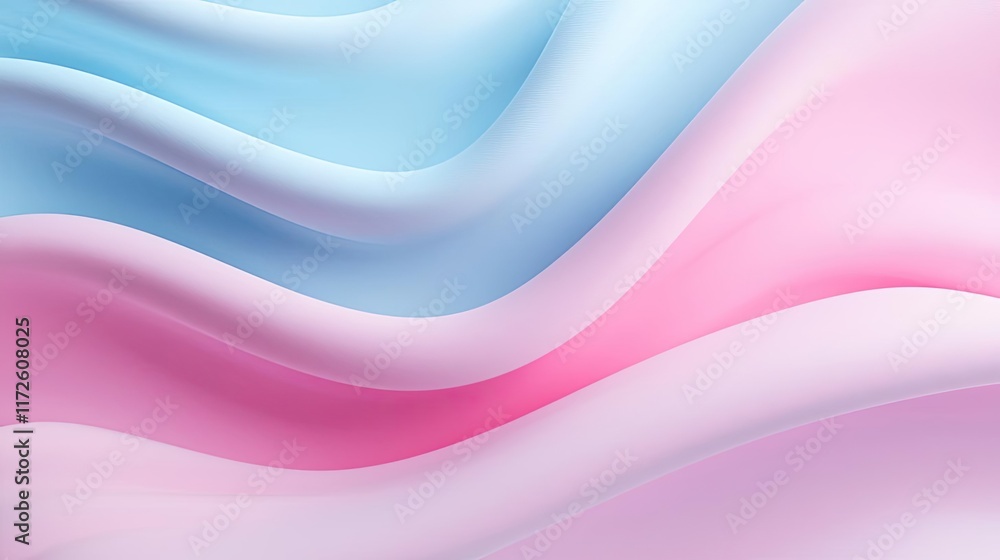 Poster waves abstract background idea. soft flowing waves of pastel colors in pink and blue create a soothi