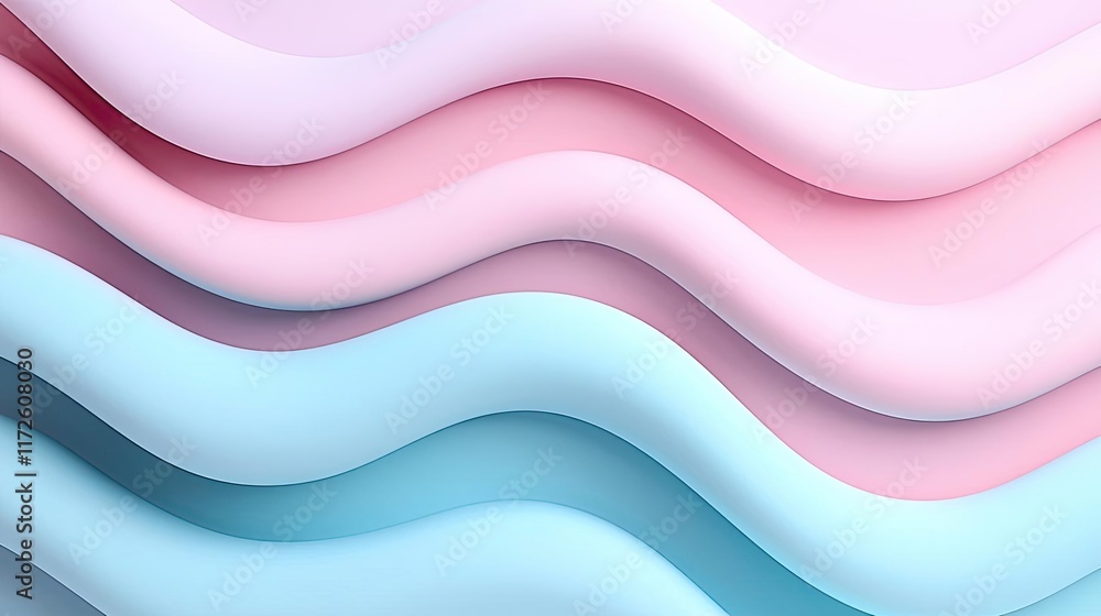 Poster waves abstract background idea. vibrant waves of colors flowing harmoniously in soft pink and blue t