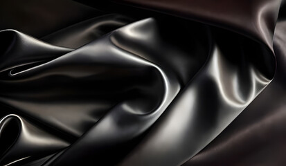 Obraz premium Black dark gray silver white background. Silk satin.