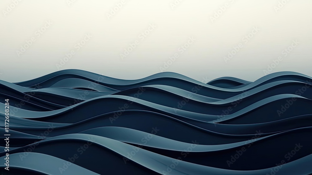Poster waves abstract background idea. abstract representation of calm ocean waves creating a serene and tr