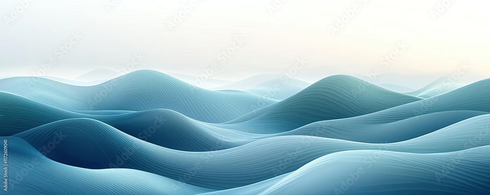 Poster waves abstract background idea. gentle waves undulating in tranquil shades of blue create a soothing