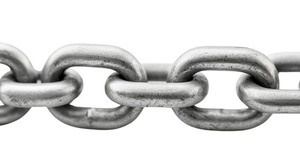Close-up of industrial metal chain links showcasing strength and durability, perfect for representing security, connection, and construction themes in design projects.