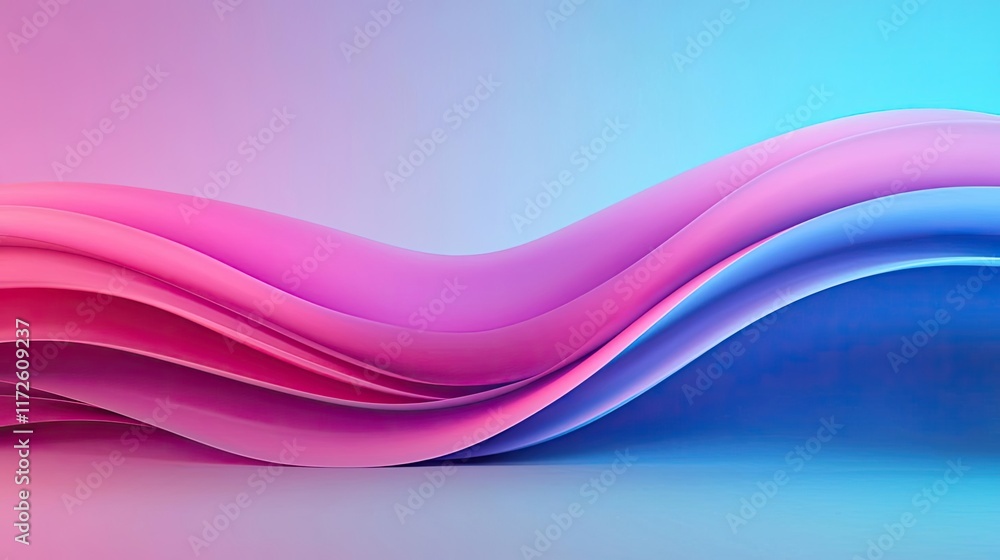 Poster Waves abstract background idea. Abstract colorful waves create a serene and modern background for design projects.