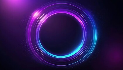 Obraz premium Abstract Neon Circle Glowing Light Design Background