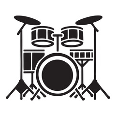 Dynamic Drum Set Vector Illustration for Music Enthusiasts and Designers
