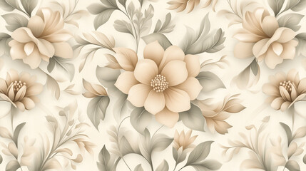 Vintage floral wallpaper pattern intricate damask design