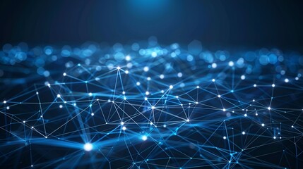 3D abstract blue geometric line on dark blue background texture