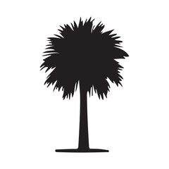 Silhouette Illustration of a Palmetto Tree