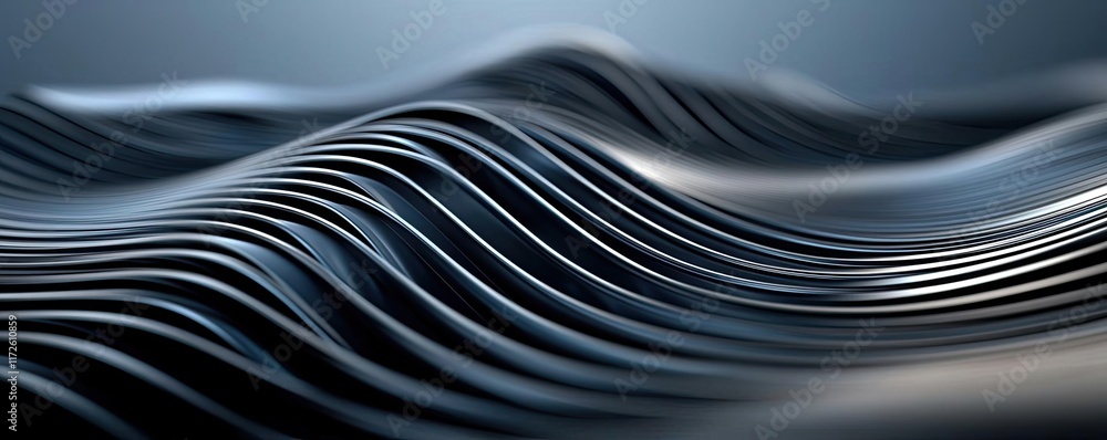 Poster metallic abstract background concept. abstract waves of smooth metal creating a modern, sleek design