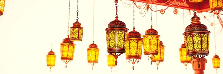 Ramadan Lantern decoration panorama  background