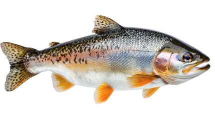 Naklejka premium fresh rainbow trout isolated on white transparent background