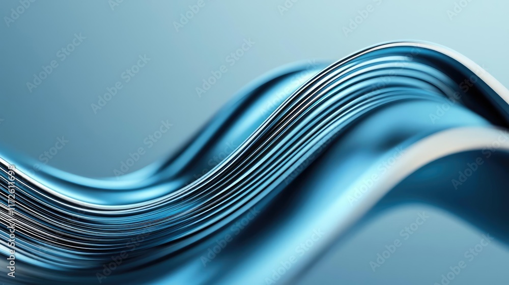 Poster metallic abstract background concept. abstract wave design in blue tones, perfect for backgrounds an
