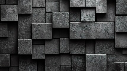 Textured 3D Blocks of Various Shapes and Sizes Interlocking Together
