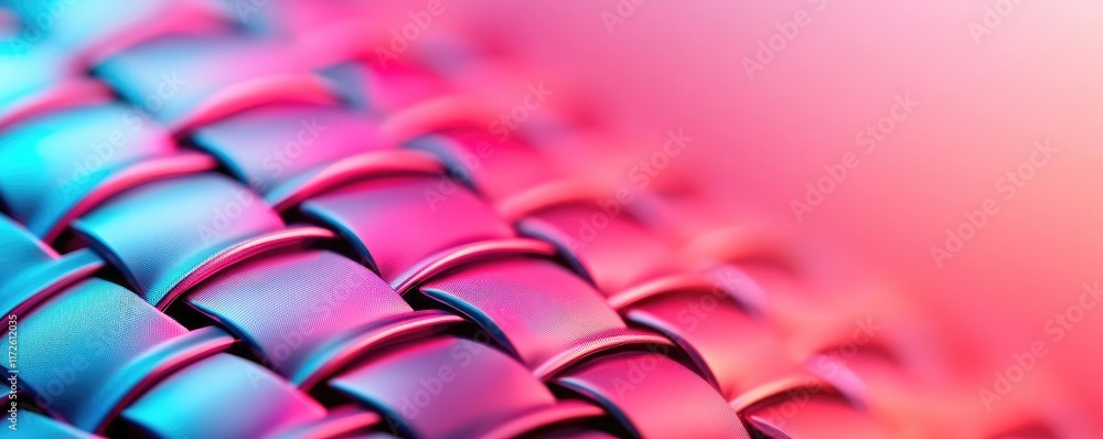 Poster Metallic abstract background concept. Vibrant close-up of textured material with colorful patterns and reflections.