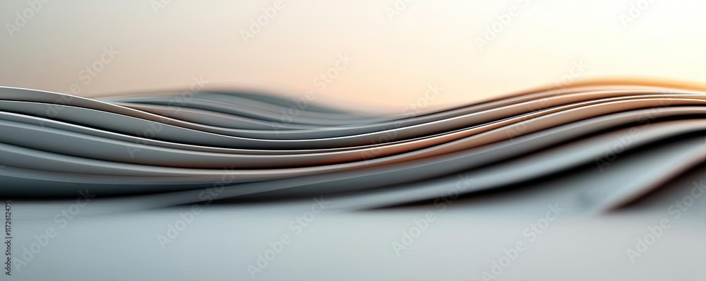 Aufkleber Waves abstract background idea. Abstract waves of paper create an elegant and modern visual flow.