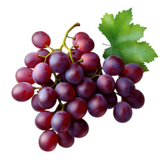 Fototapeta premium fresh red grapes isolated on white transparent background