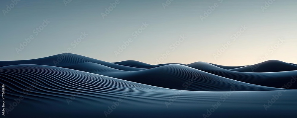 Poster Waves abstract background idea. Serene dunes create a tranquil and abstract environment under soft light.