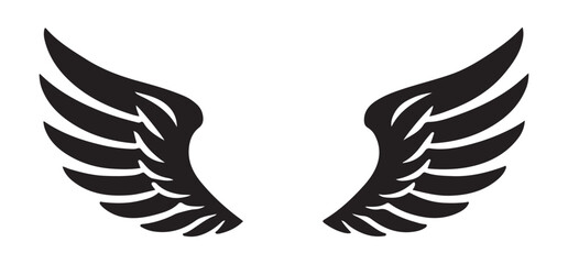 Spread Wings Flying Silhouette Illustration Eagle Design Vector