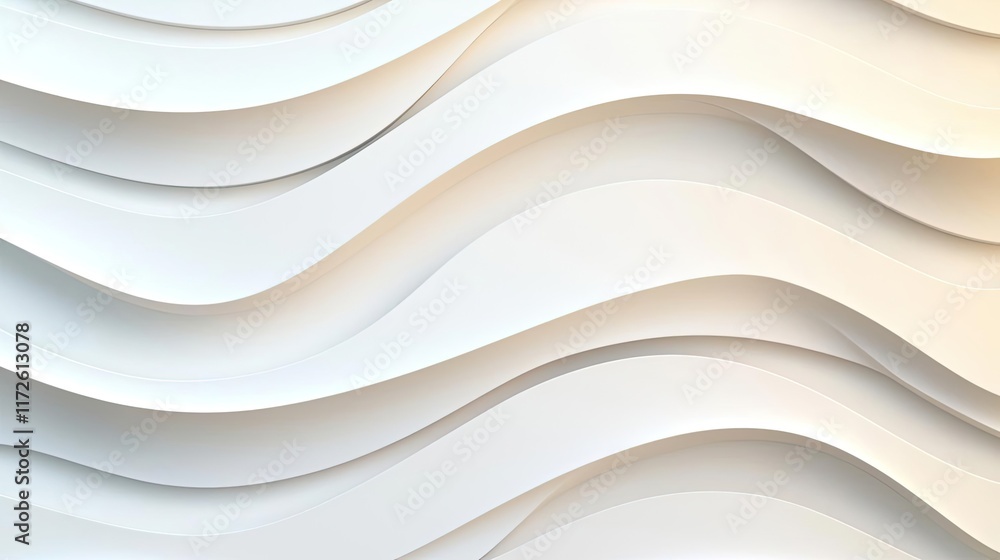 Aufkleber Waves abstract background idea. A modern abstract design featuring flowing white waves in textured layers.