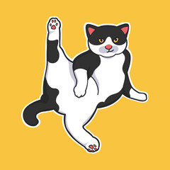 Chill Cat Meme Sticker T-shirt Vector Cute Illustration