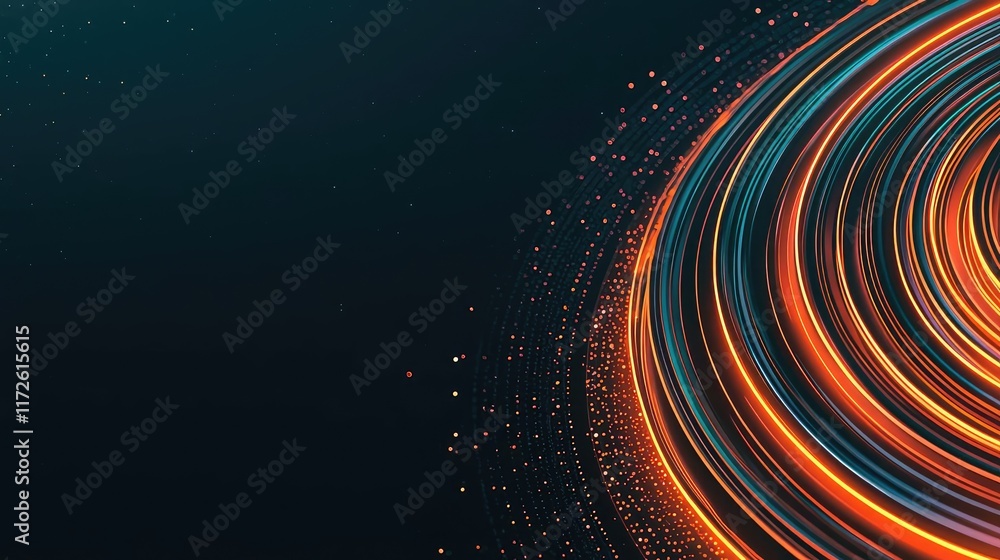 Poster soft abstract background idea. abstract swirl of vibrant orange and blue light on a dark background 