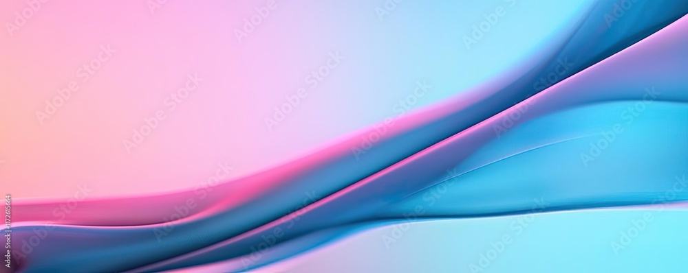 Aufkleber Smoke abstract background idea. Abstract smooth waves in vibrant pink and blue colors creating a dynamic background.