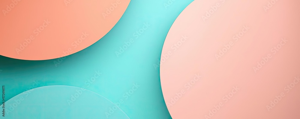 Poster Soft abstract background idea. Abstract circles in soft colors create a calming and modern visual experience.