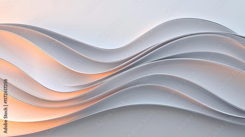 Poster Smoke abstract background idea. Abstract paper waves creating a soothing, modern background with soft gradients.