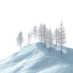 Snowy Serenity, a tranquil scene featuring a blanket of snow against a pure white backdrop, evoking calmness and simplicity.
