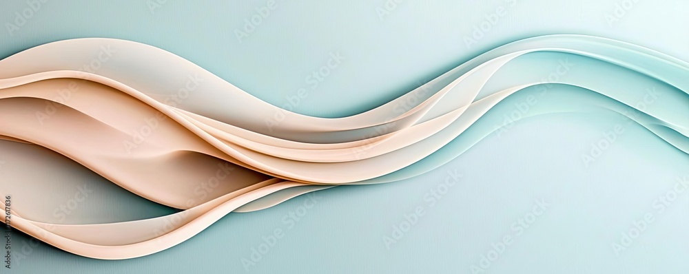 Aufkleber Smoke abstract background idea. Abstract wavy lines creating a calming and soothing visual effect in soft colors.