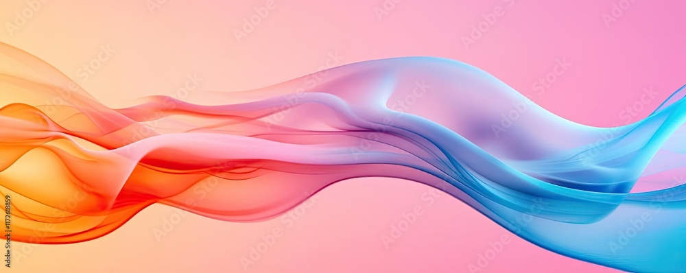 Poster smoke abstract background idea. colorful abstract waves flowing gracefully across a vibrant backgrou