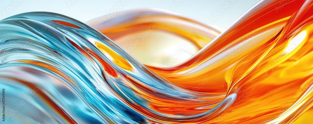 Poster waves abstract background idea. colorful liquid waves merging seamlessly, creating a vibrant abstrac