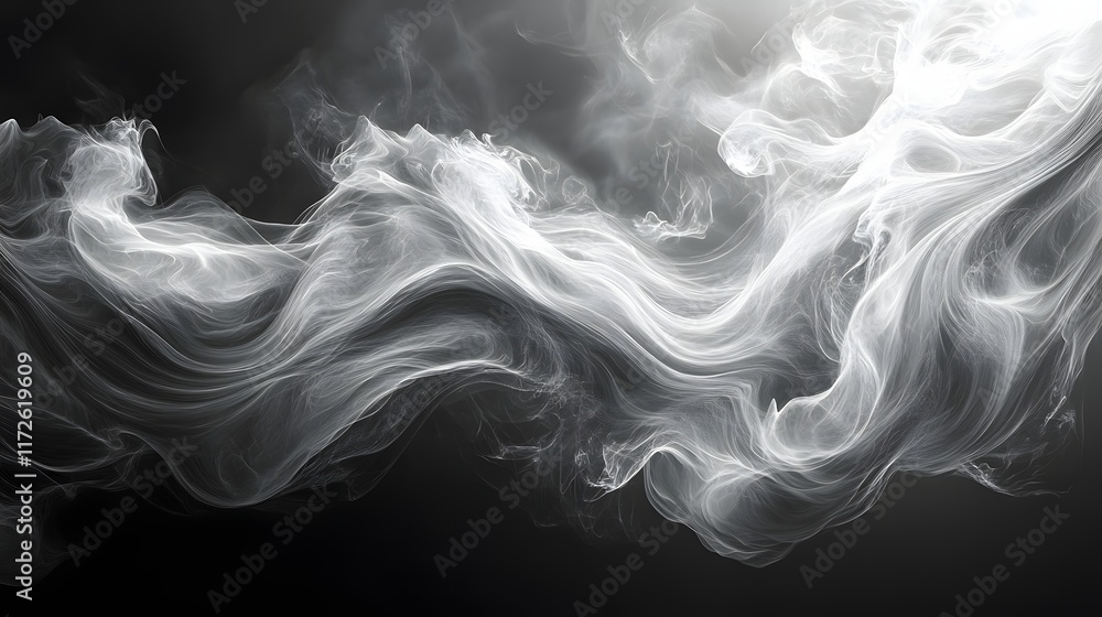 Poster abstract black and white backgrounds. abstract smoke design with gray and white waves. whimsical and