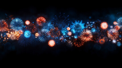 Vibrant night sky filled with colorful fireworks