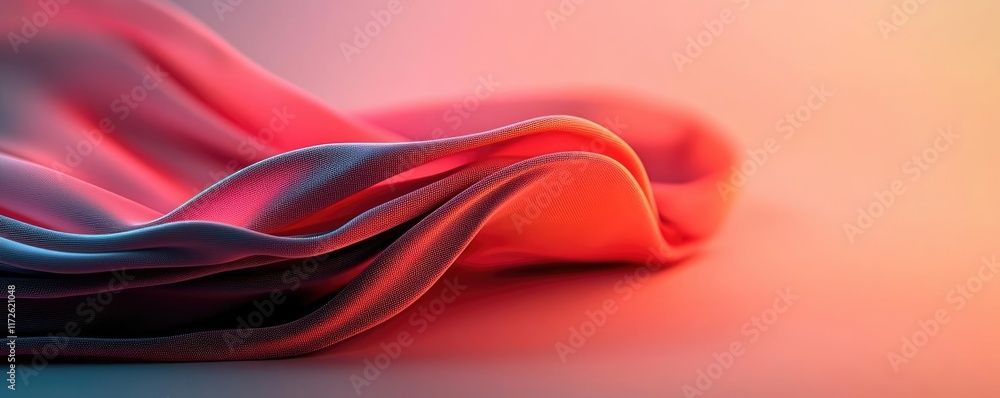 Poster Soft abstract background idea. Elegant flowing fabric texture in vibrant colors, perfect for design and art projects.