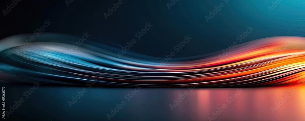 Poster Soft abstract background idea. Abstract swirl pattern with colorful gradients and smooth lines on a dark background.
